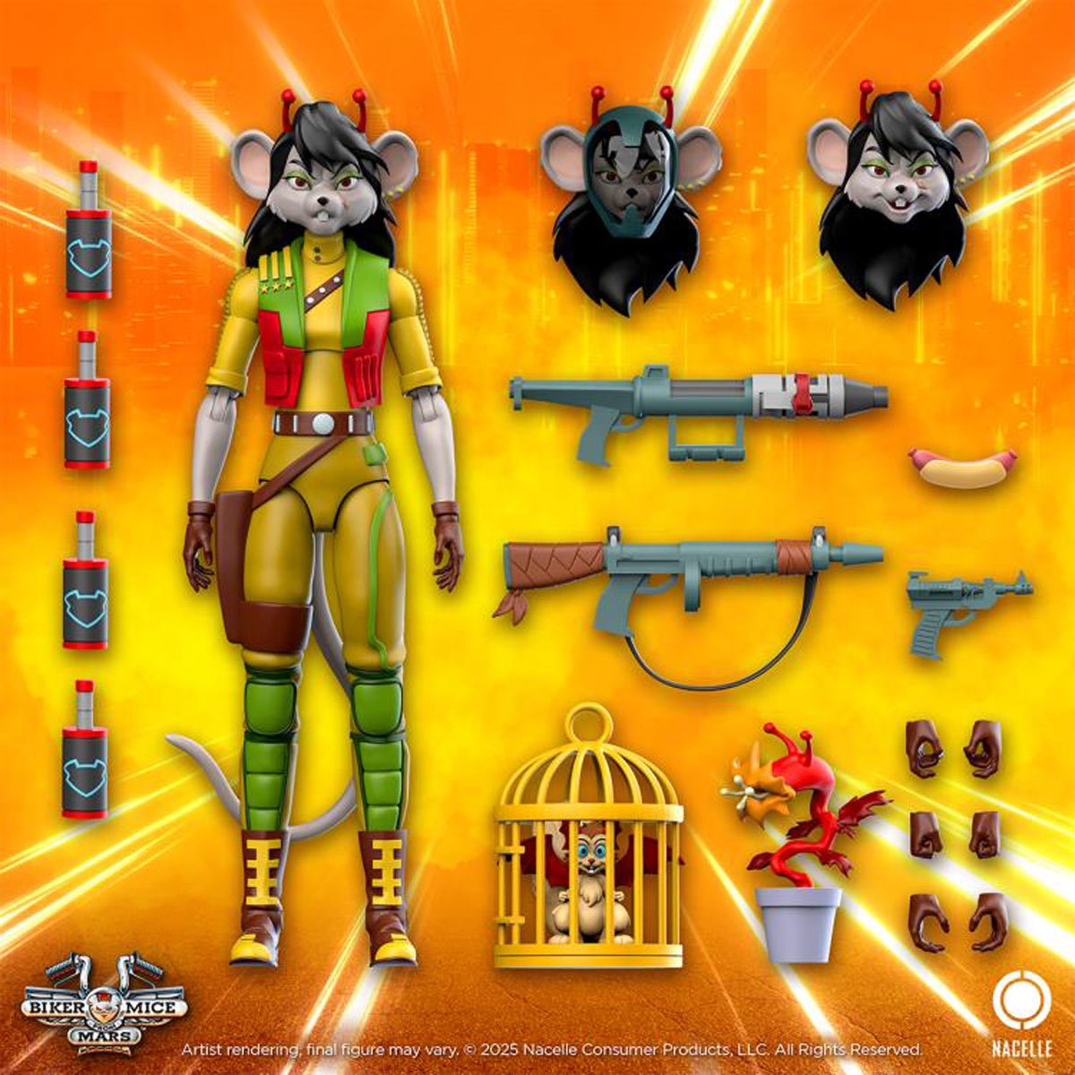 Biker Mice from Mars Wave 2 Carbine 7-Inch Scale Action Figure TNC17574 US-IMPORT