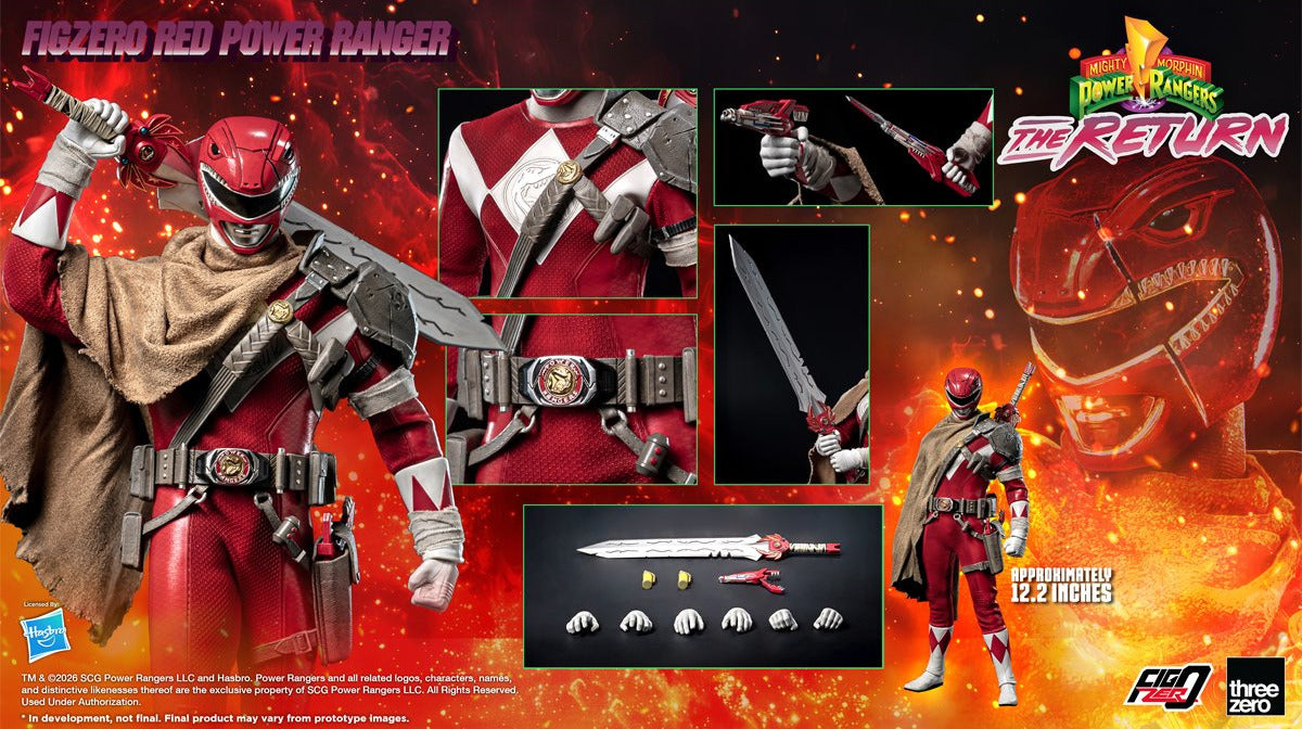 Pre-Order Mighty Morphin Power Rangers: The Return Red Power Ranger FigZero 1:6 Scale Action Figure TH3Z1020 US-IMPORT