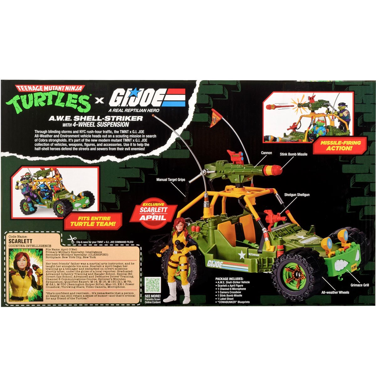 Pre-Order Teenage Mutant Ninja Turtles x G.I. Joe All-Weather and Environment (AWE) Shell-Striker Vehicle inkl. Scarlett x AprilAction Figure US-IMPORT PL81926