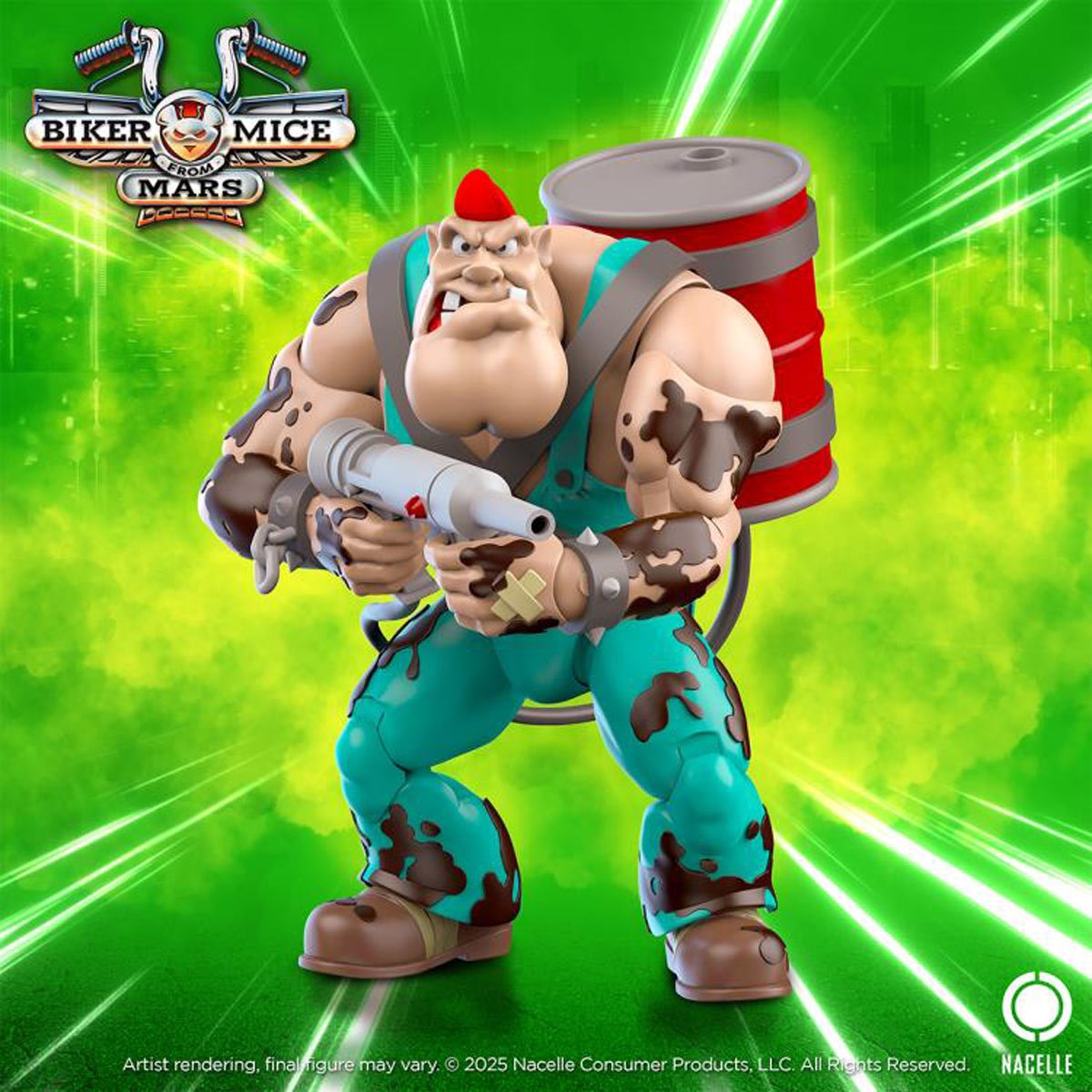 Biker Mice from Mars Wave 2 Greasepit 7-Inch Scale Action Figure TNC17604 US-Import