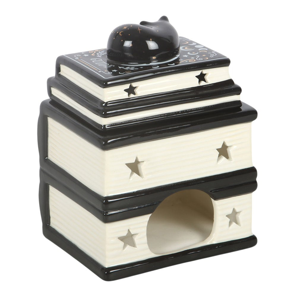Black Cat Book Stack – Ölbrenner mit Katze