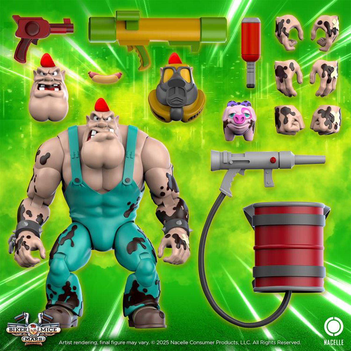 Biker Mice from Mars Wave 2 Greasepit 7-Inch Scale Action Figure TNC17604 US-Import