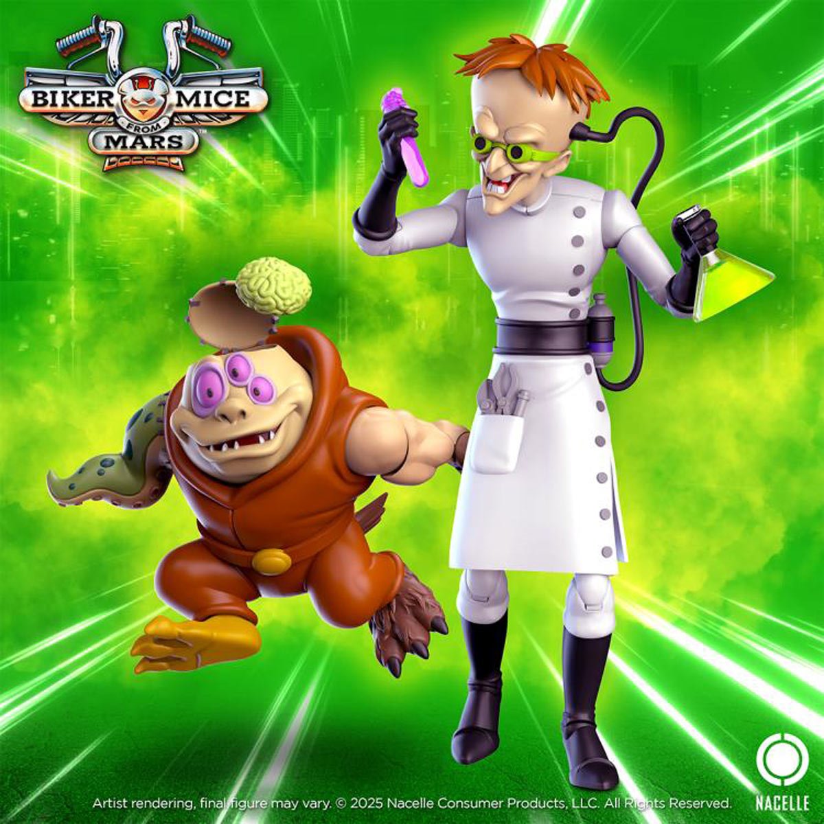 Biker Mice from Mars Wave 2 Dr. Karbunkle and Fred The Mutant 7-Inch Scale Action Figures TNC17611 US-IMPORT