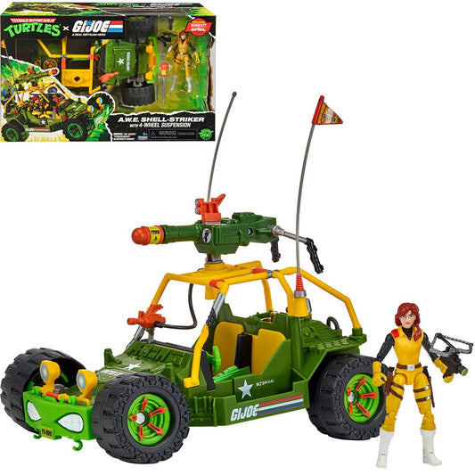 Pre-Order Teenage Mutant Ninja Turtles x G.I. Joe All-Weather and Environment (AWE) Shell-Striker Vehicle inkl. Scarlett x AprilAction Figure US-IMPORT PL81926