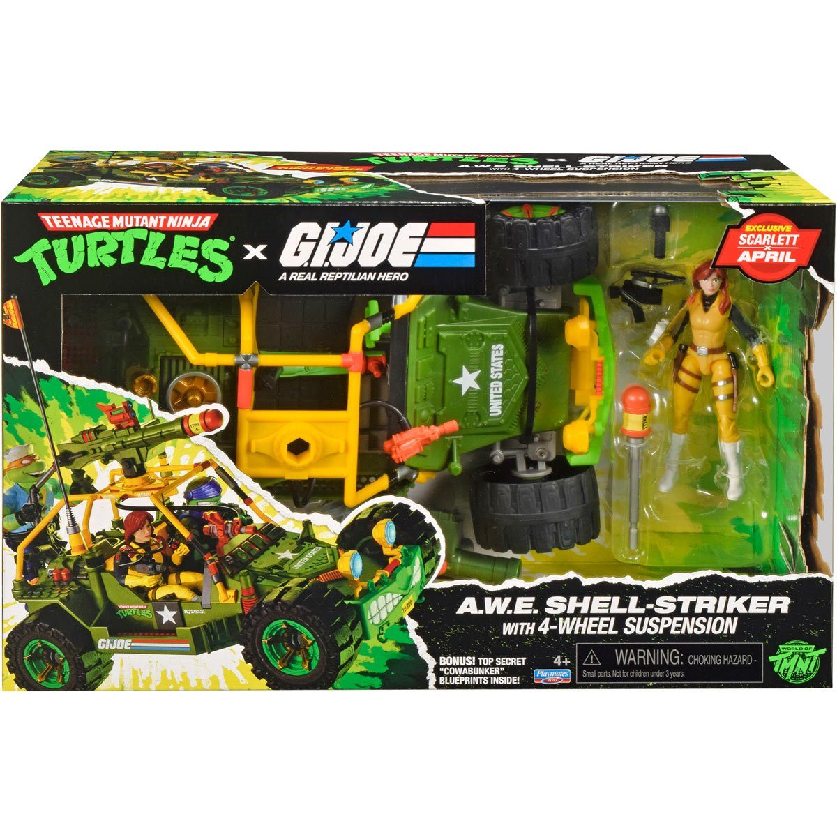 Pre-Order Teenage Mutant Ninja Turtles x G.I. Joe All-Weather and Environment (AWE) Shell-Striker Vehicle inkl. Scarlett x AprilAction Figure US-IMPORT PL81926