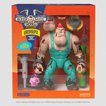 PRE-ORDER Biker Mice from Mars Wave 2 Greasepit 7-Inch Scale Action Figure TNC17604 US-Import