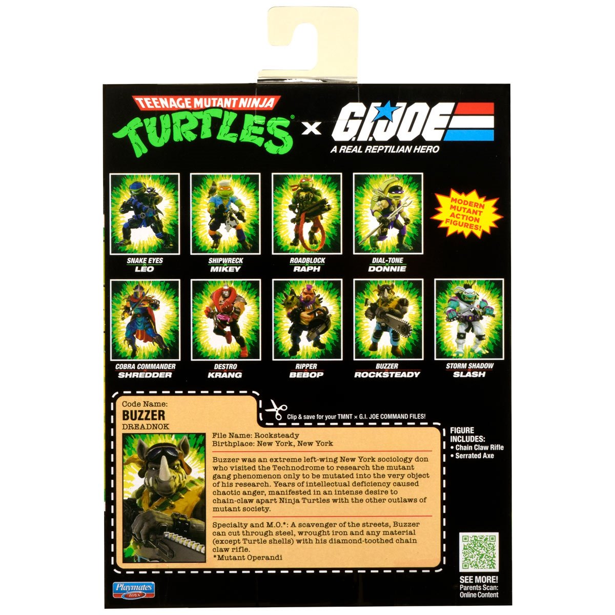 Pre-Order Teenage Mutant Ninja Turtles x G.I. Joe Rocksteady x Buzzer Action Figure US-IMPORT PL81934