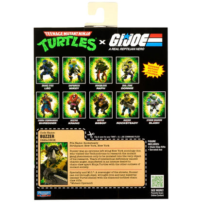 Pre-Order Teenage Mutant Ninja Turtles x G.I. Joe Rocksteady x Buzzer Action Figure US-IMPORT PL81934