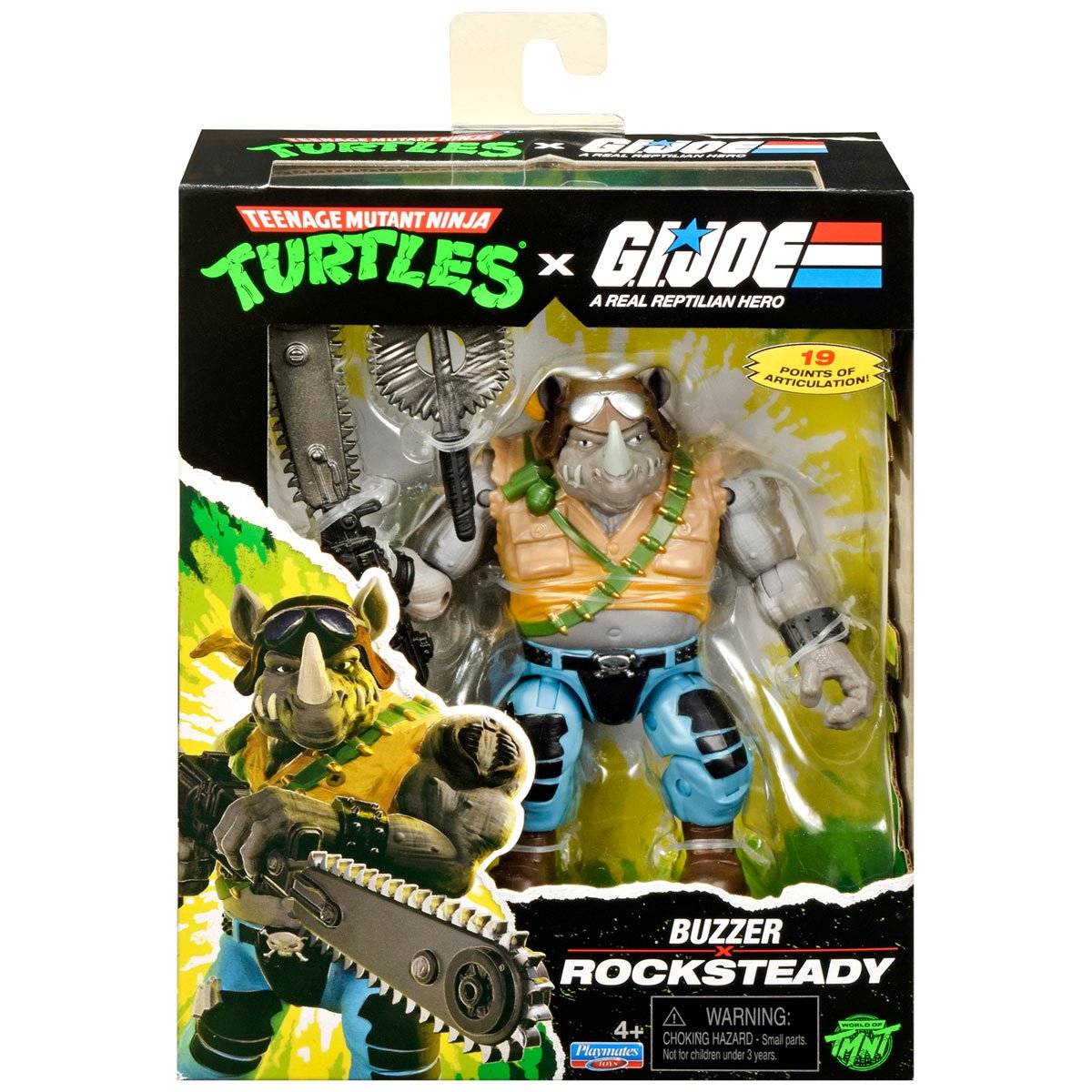 Pre-Order Teenage Mutant Ninja Turtles x G.I. Joe Rocksteady x Buzzer Action Figure US-IMPORT PL81934