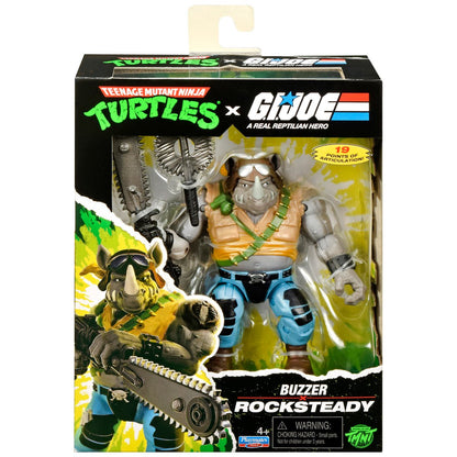 Pre-Order Teenage Mutant Ninja Turtles x G.I. Joe Rocksteady x Buzzer Action Figure US-IMPORT PL81934