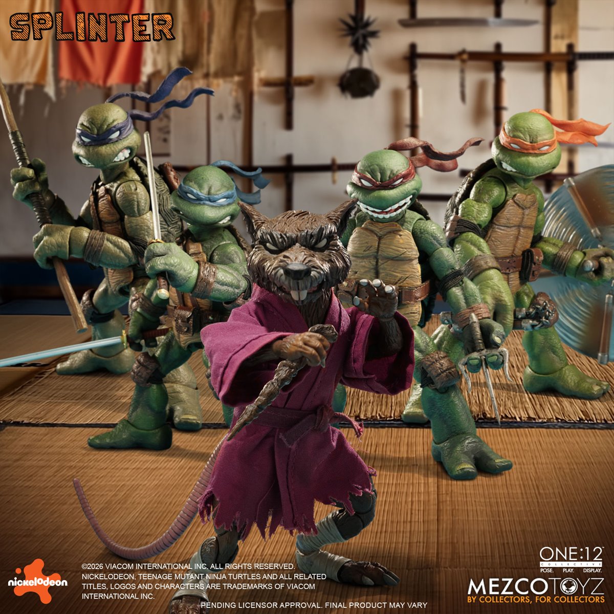 PRE-ORDER Teenage Mutant Ninja Turtles Master Splinter One:12 Collective Action Figure MZ75519 US-IMPORT