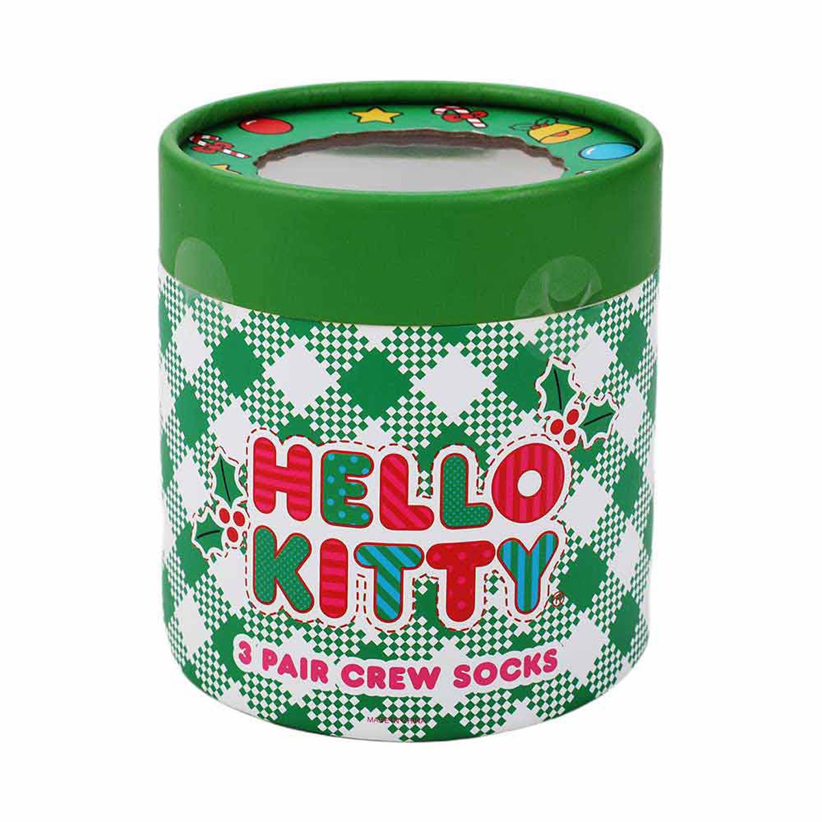 Sanrio Hello Kitty Christmas Box Crew Socken 3-Pack BWCRF71R