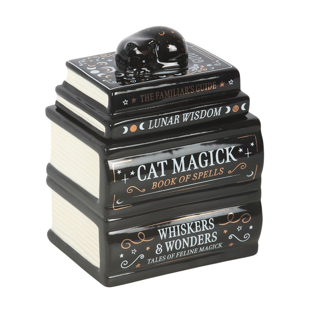 Black Cat Book Stack – Ölbrenner mit Katze