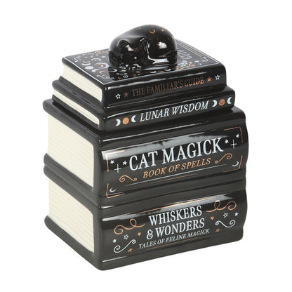 Black Cat Book Stack – Ölbrenner mit Katze
