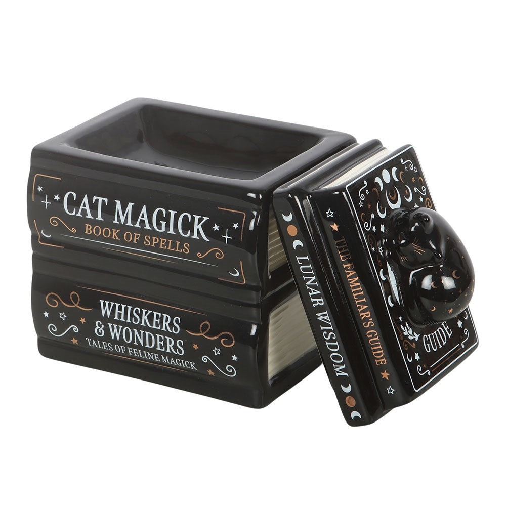 Black Cat Book Stack – Ölbrenner mit Katze