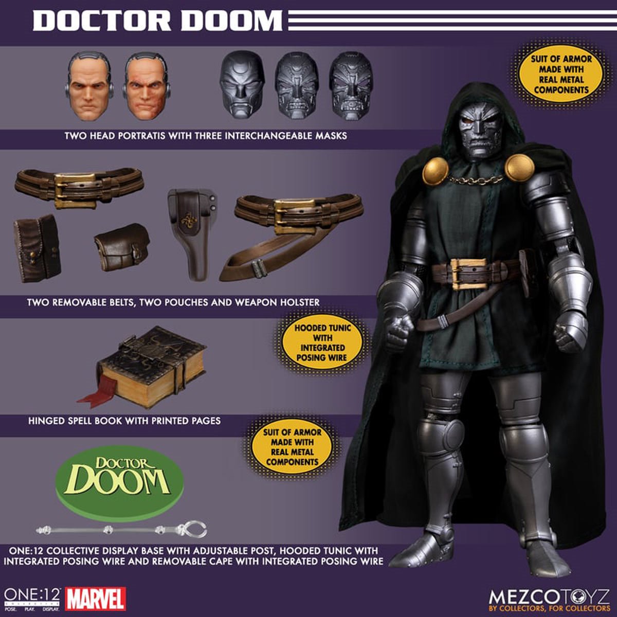 PRE-ORDER Doctor Doom One:12 Collective Action Figure - ReRun MZ77272 US-IMPORT