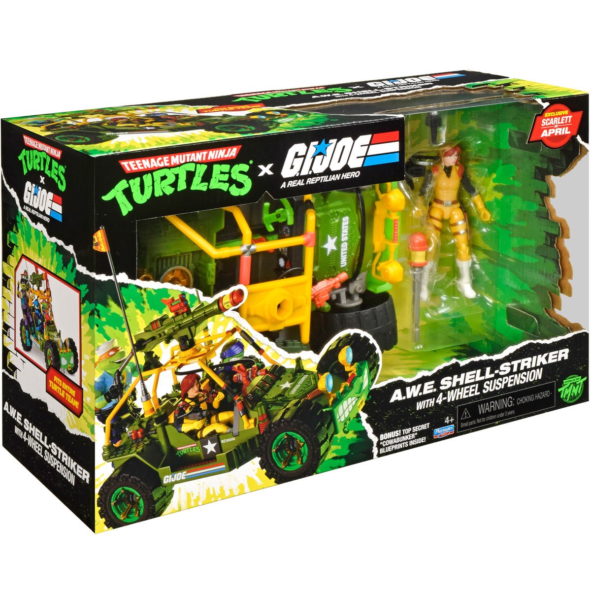 Pre-Order Teenage Mutant Ninja Turtles x G.I. Joe All-Weather and Environment (AWE) Shell-Striker Vehicle inkl. Scarlett x AprilAction Figure US-IMPORT PL81926