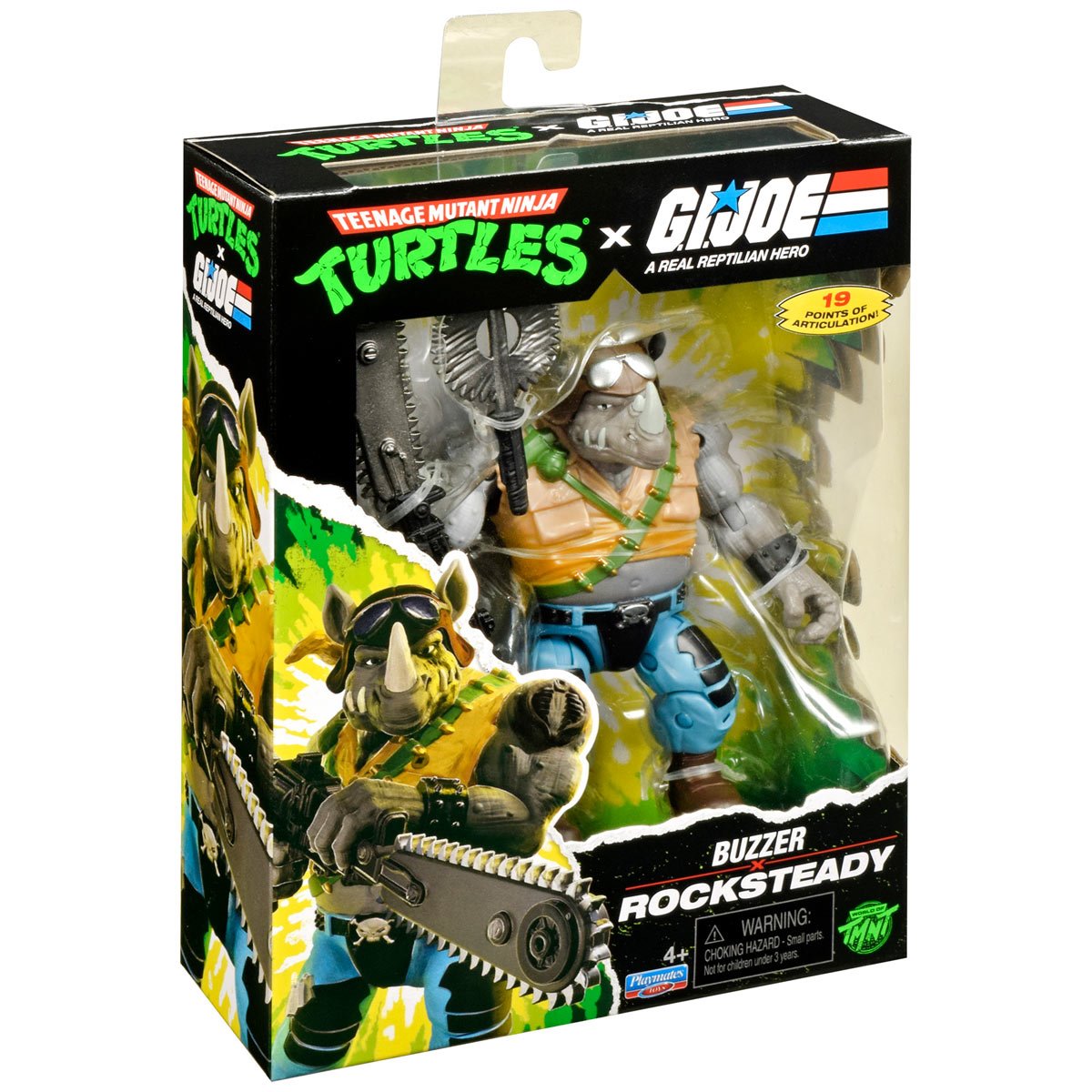 Pre-Order Teenage Mutant Ninja Turtles x G.I. Joe Rocksteady x Buzzer Action Figure US-IMPORT PL81934