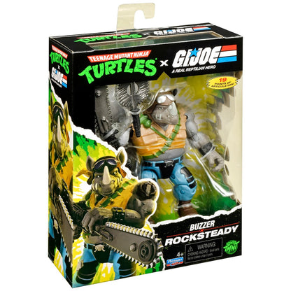 Pre-Order Teenage Mutant Ninja Turtles x G.I. Joe Rocksteady x Buzzer Action Figure US-IMPORT PL81934