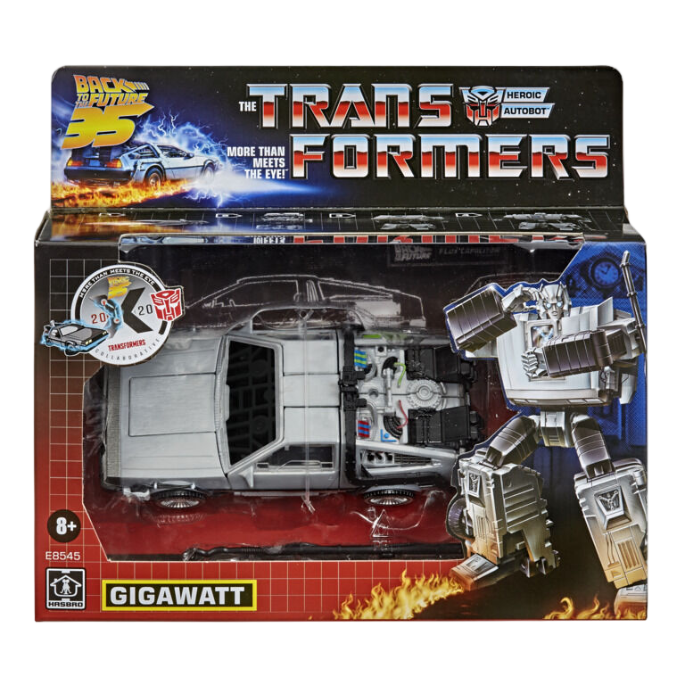 Transformers Back to the Future Delorean Gigawatt figure 14cm