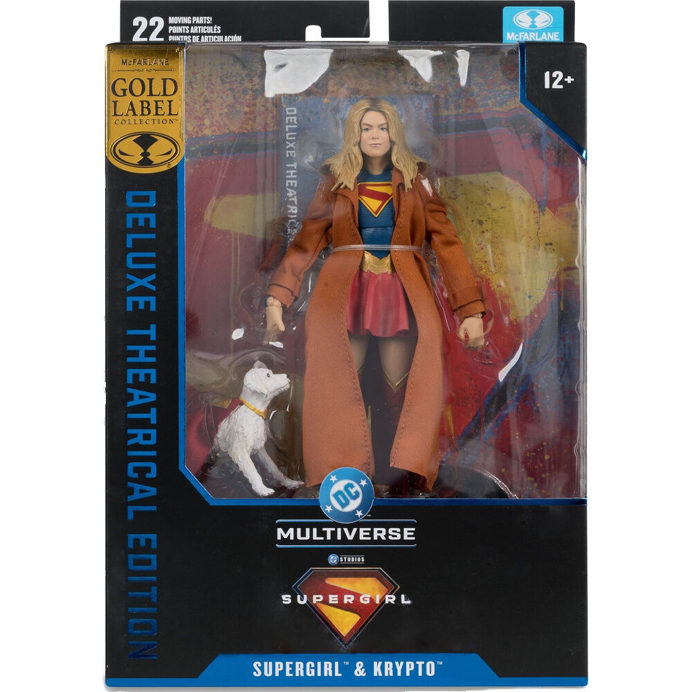 PRE-ORDER DC Comics Supergirl Deluxe Theatrical Edition Gold Label Collection Supergirl & Baby Kripto figure 18cm
