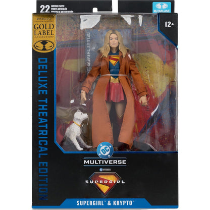 PRE-ORDER DC Comics Supergirl Deluxe Theatrical Edition Gold Label Collection Supergirl & Baby Kripto figure 18cm