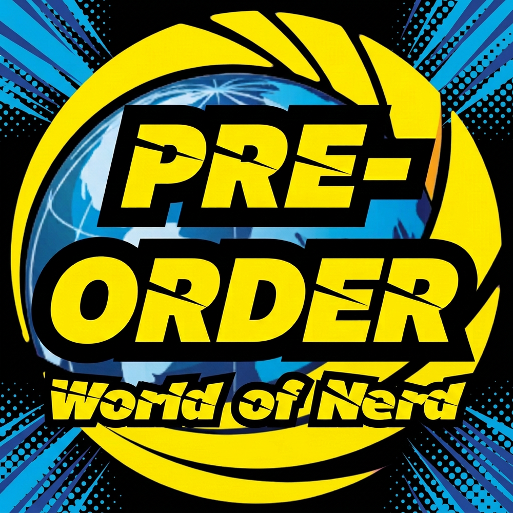 Pre-Order-Logo für World of Nerd mit schwarzem Hintergrund